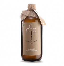 Conscious Food Coconut Oil Organic + Cold-Pressed  Glass Bottle  500 millilitre